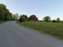 Walking the dog around the circle - lots of elevation change