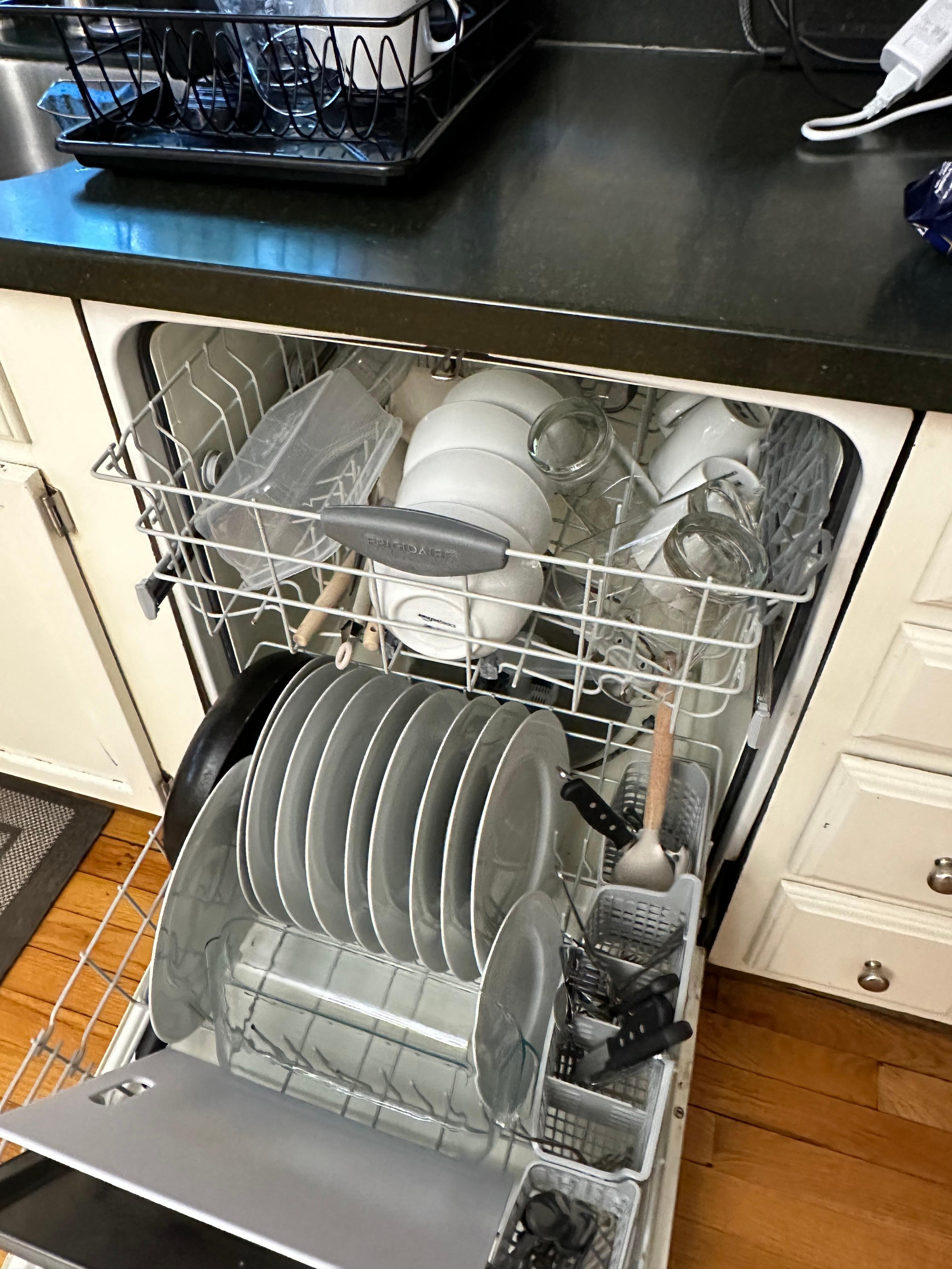 Clean dishes left in dishwasher