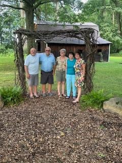 Beautiful arbor by horse barn
