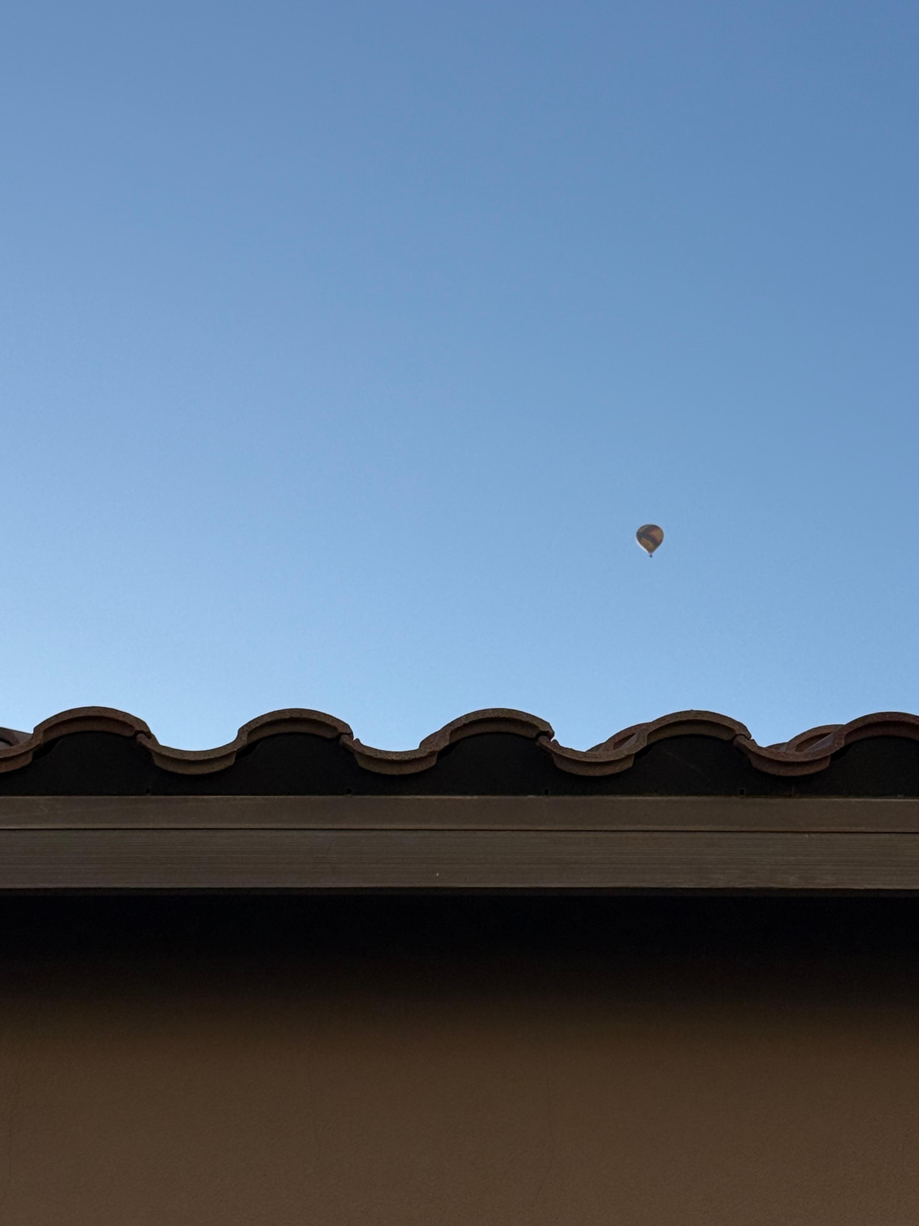 Hot air balloons above us most mornings and evenings 