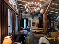 Dancing Fox Cabin Sleeping and dining area.