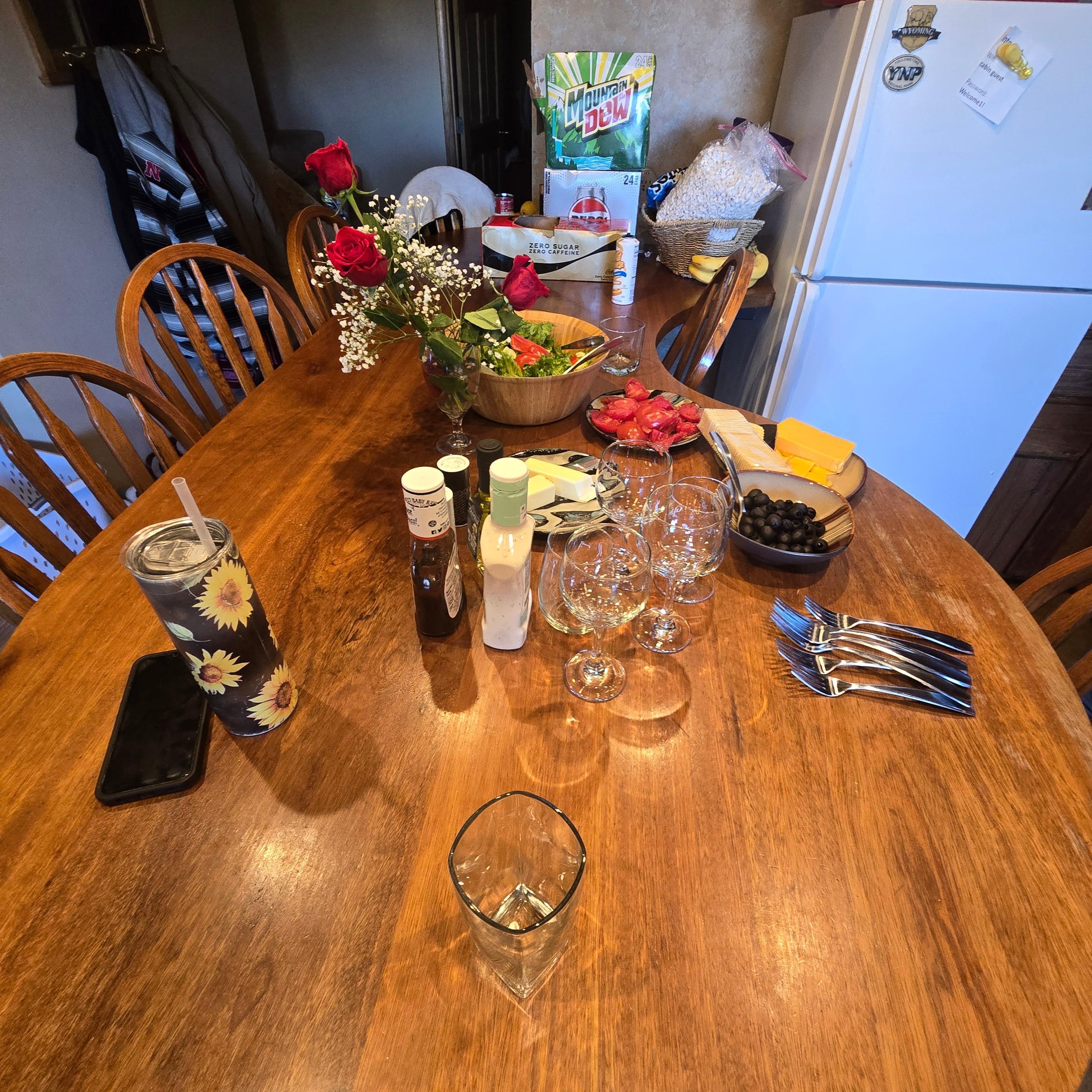 Engagement dinner at the cabin