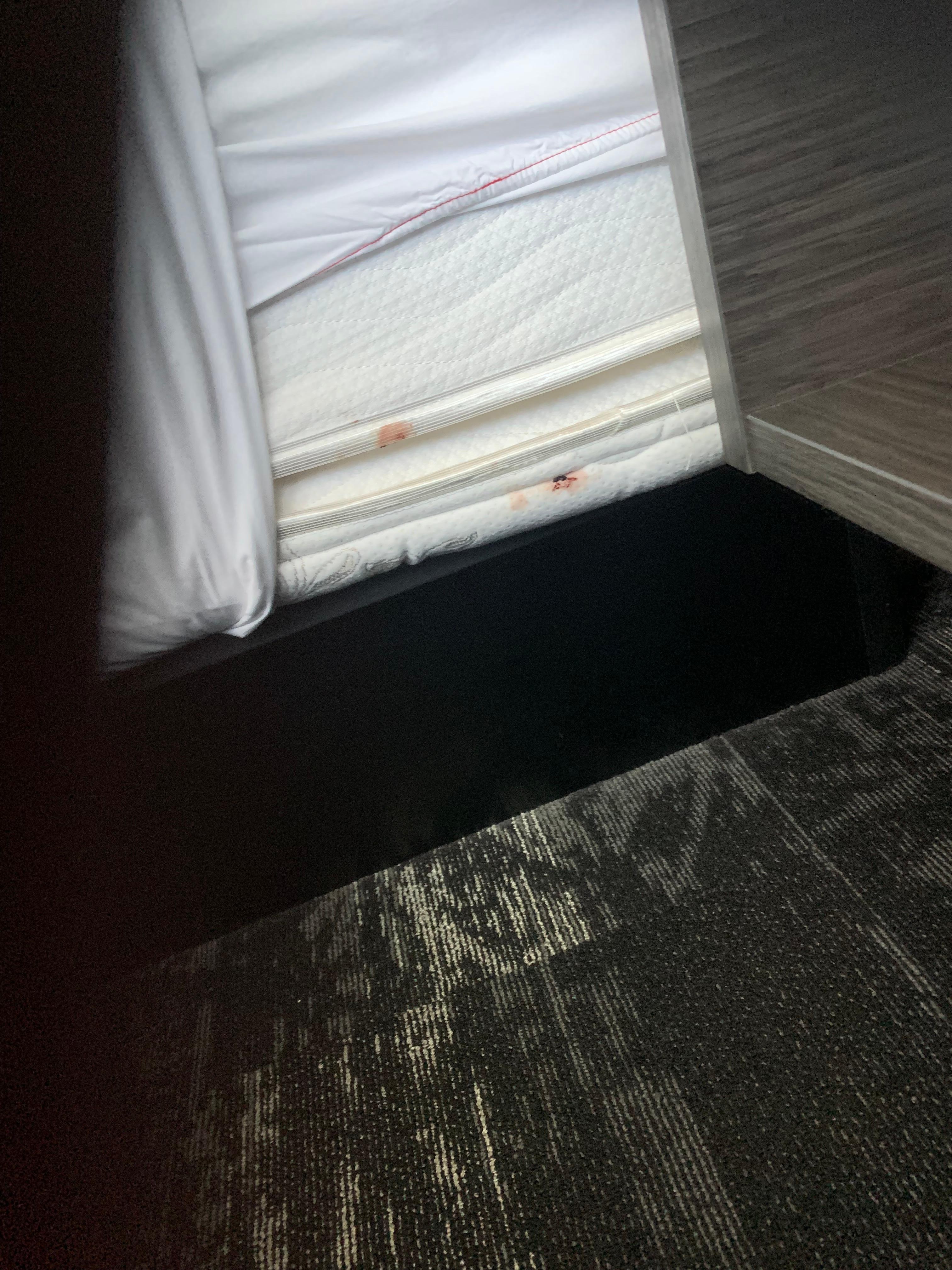 blood on the mattress in the first room