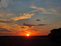 Sunset leaving neighborhood