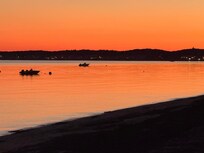 Spectacular sunset on the beach.