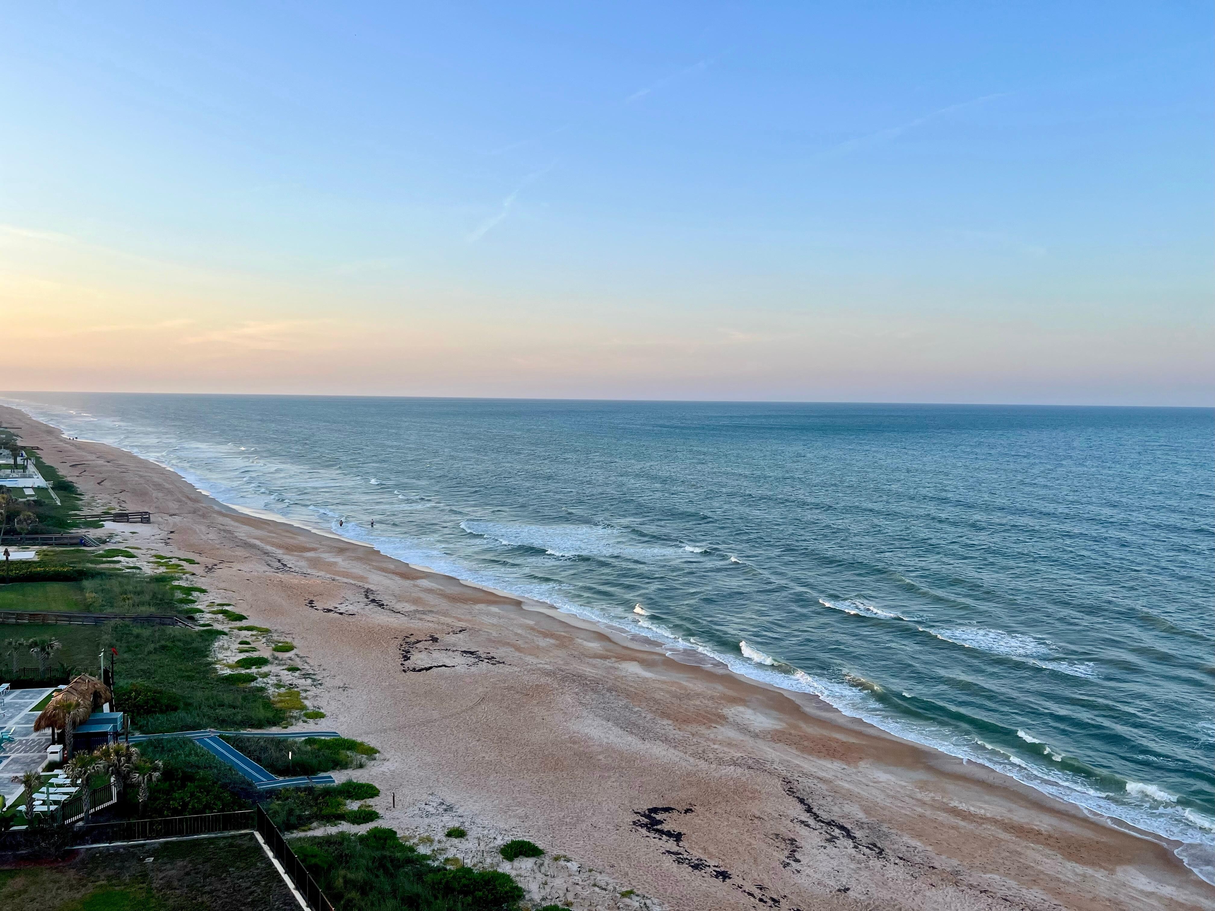 Just before sunset. This gorgeous view is from the balcony.