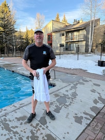 Outdoor heated pool after skiing at Keystone. Nice!