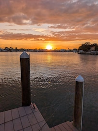 Sunset from dock while fishing