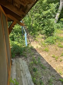 Shared access path directly next to private gazebo access