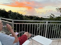 Watching the sunset from the deck