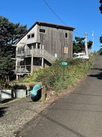 Climbing the hill-view of the property