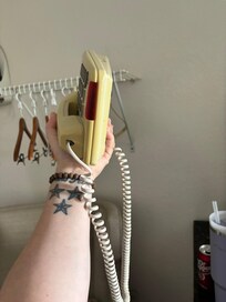 Phone with no cord and not plugged into wall.