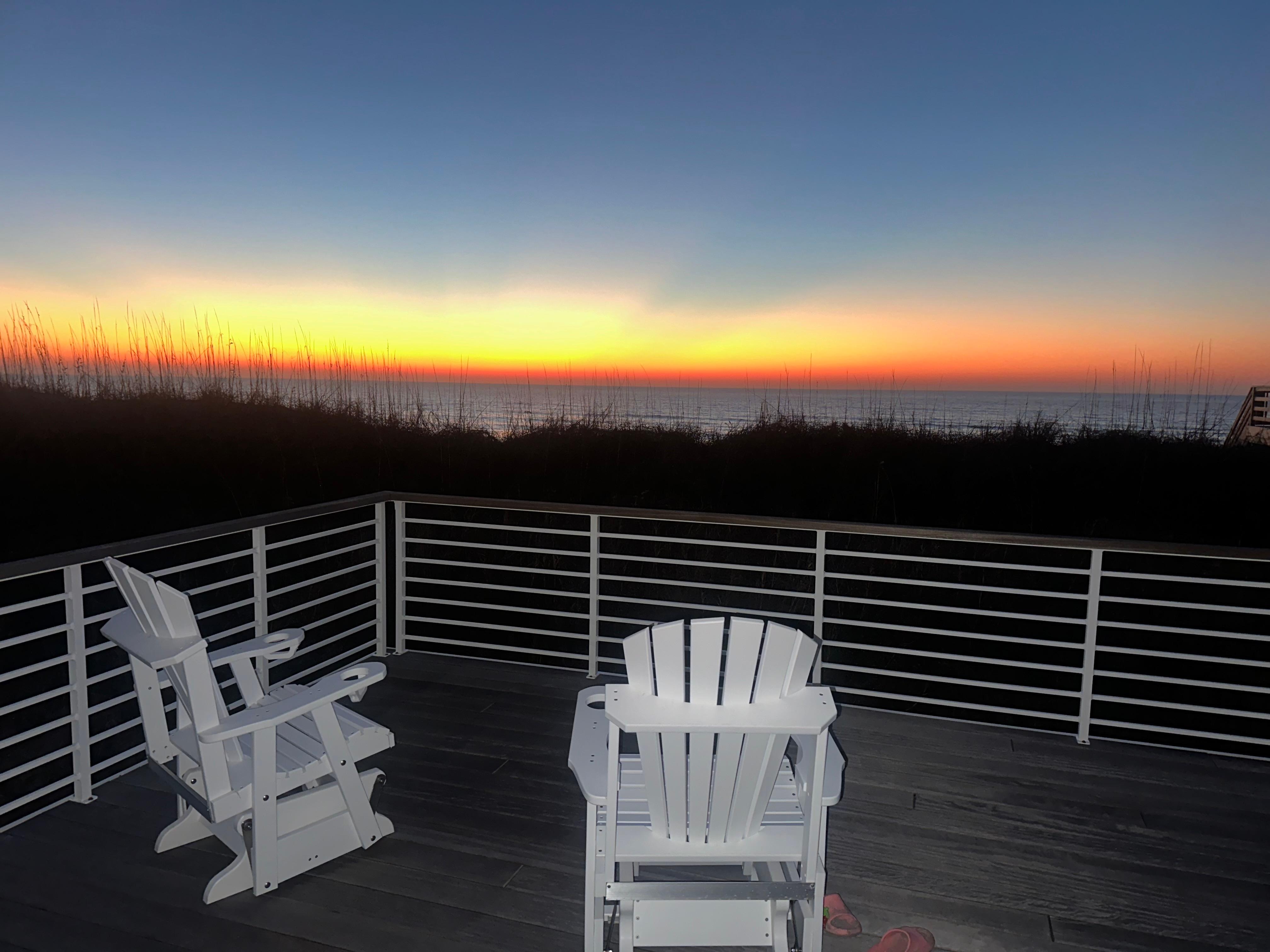 Primary bedroom sunrise view 
