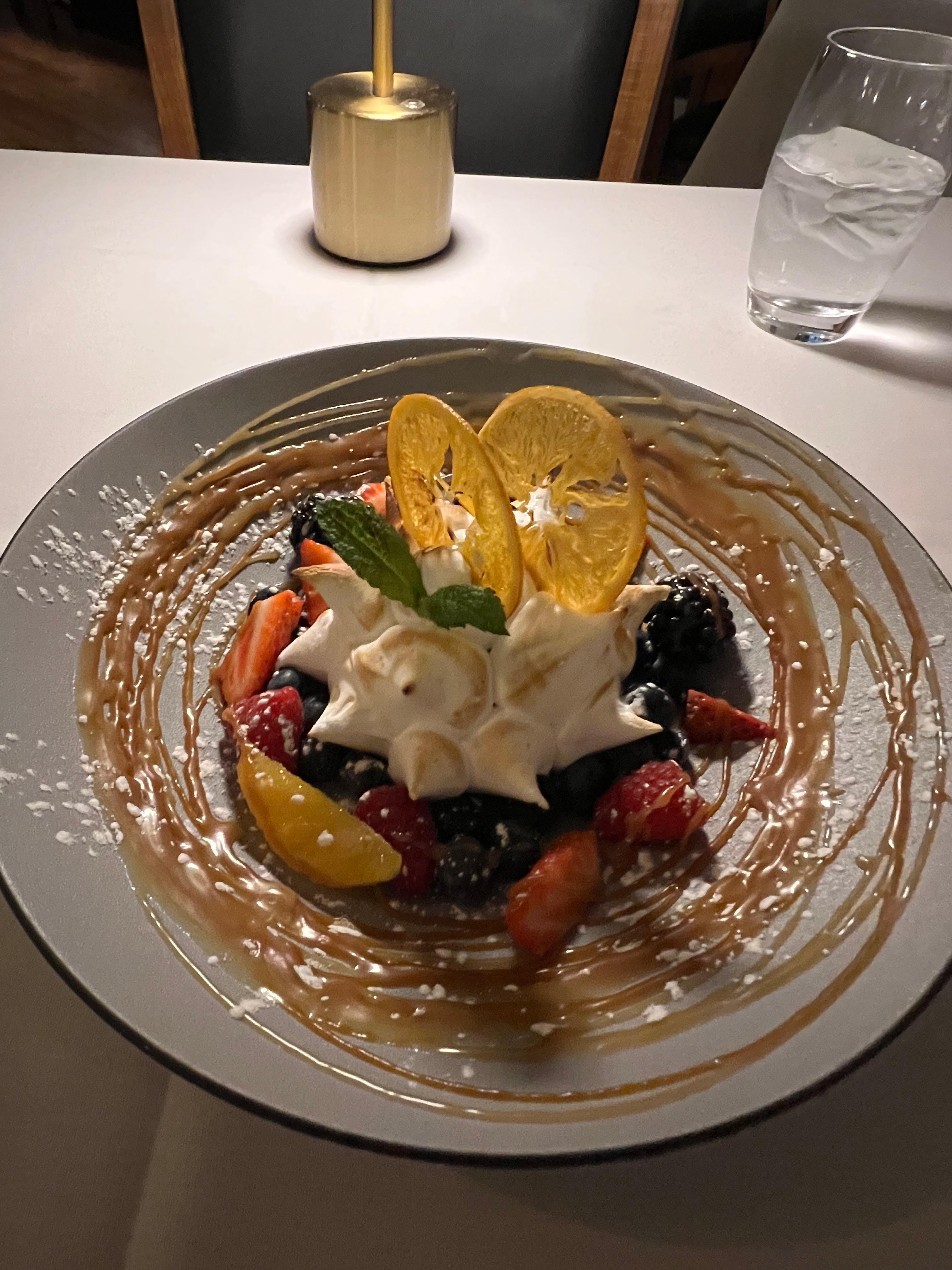 The candied orange on top of this was awesome! Baked Alaska