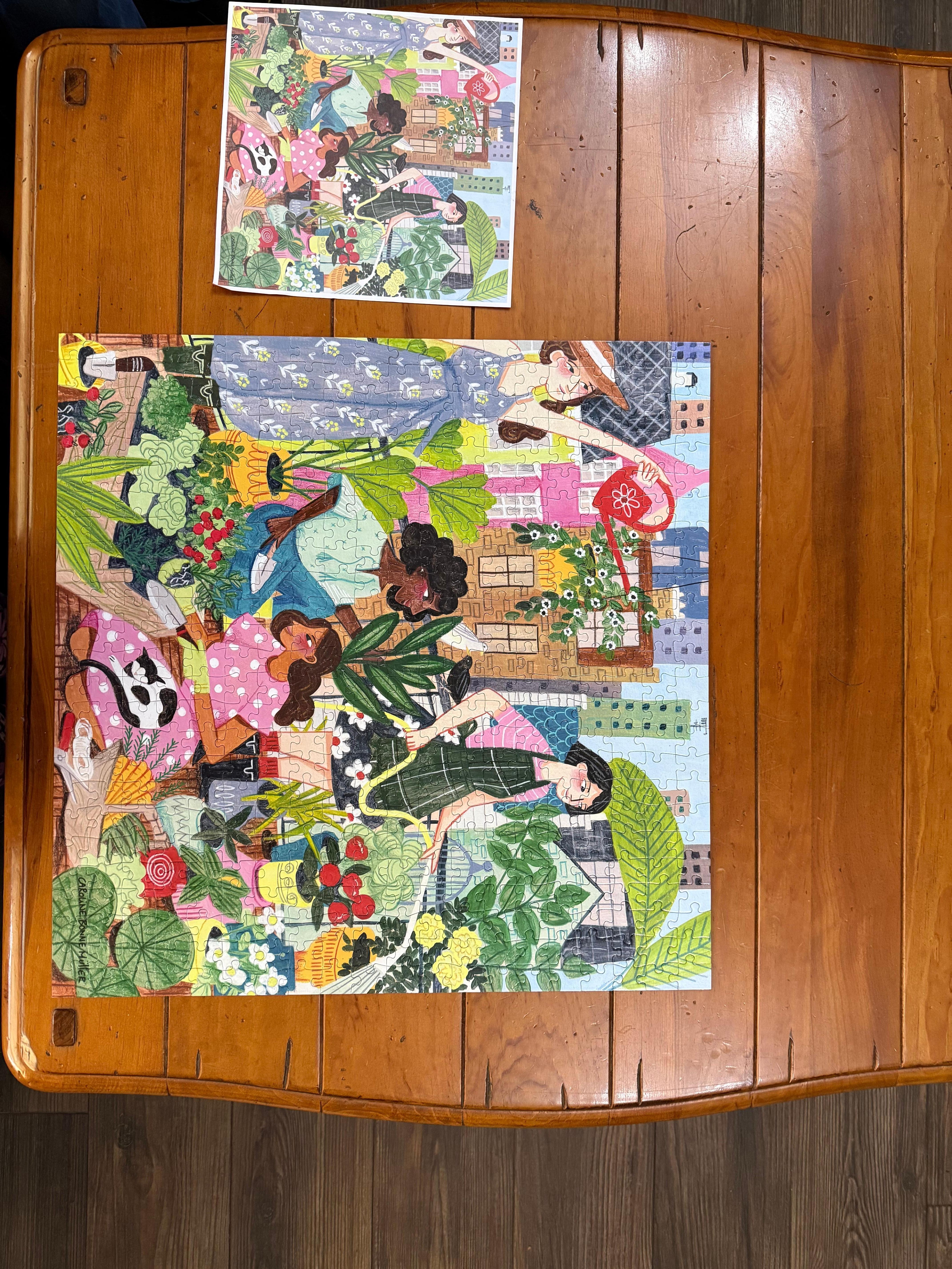 A nice way to relax, completing a puzzle. 