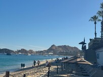 view of the beach/bay from the resort