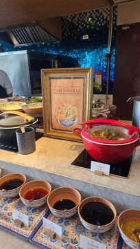 Noodle soup station at breakfast
