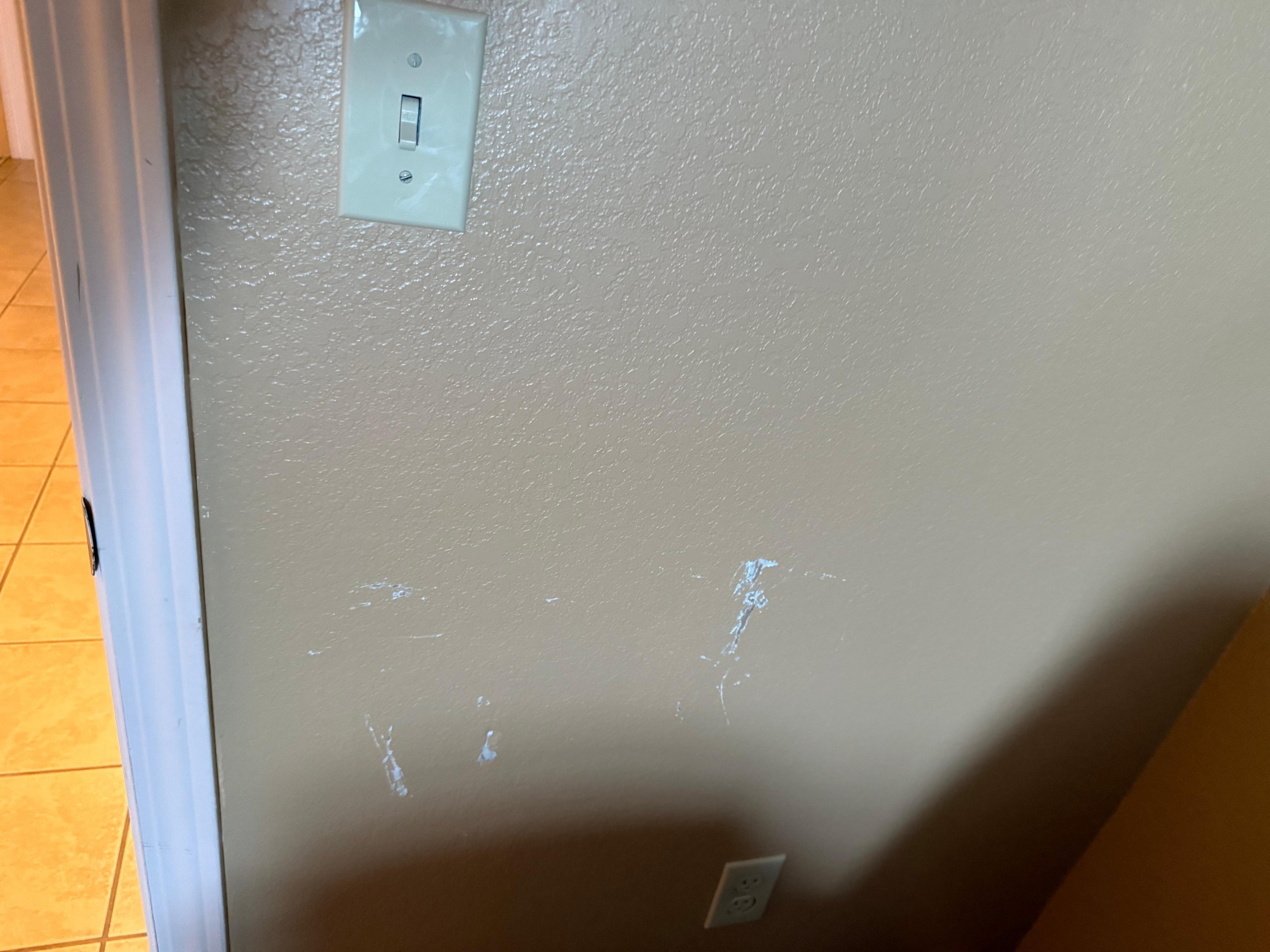 Gouges in paint throughout bedrooms