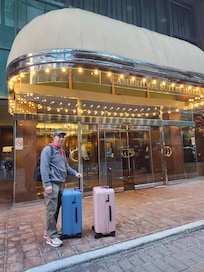 In front of the building