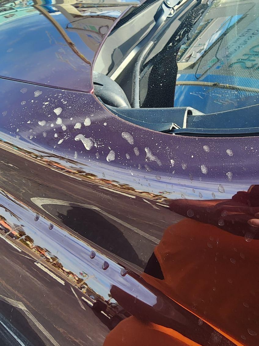 Damage from Sandblasting by our ASSIGNED parking spot with NO notification 