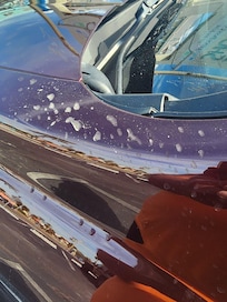 Damage from Sandblasting by our ASSIGNED parking spot with NO notification