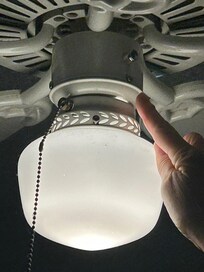 Fan has no switch/pull to turn off fan