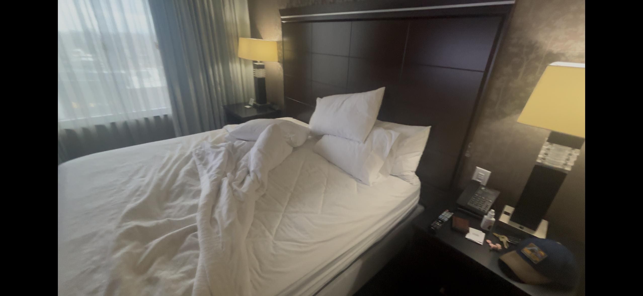 Bedroom after I tested the bed :)