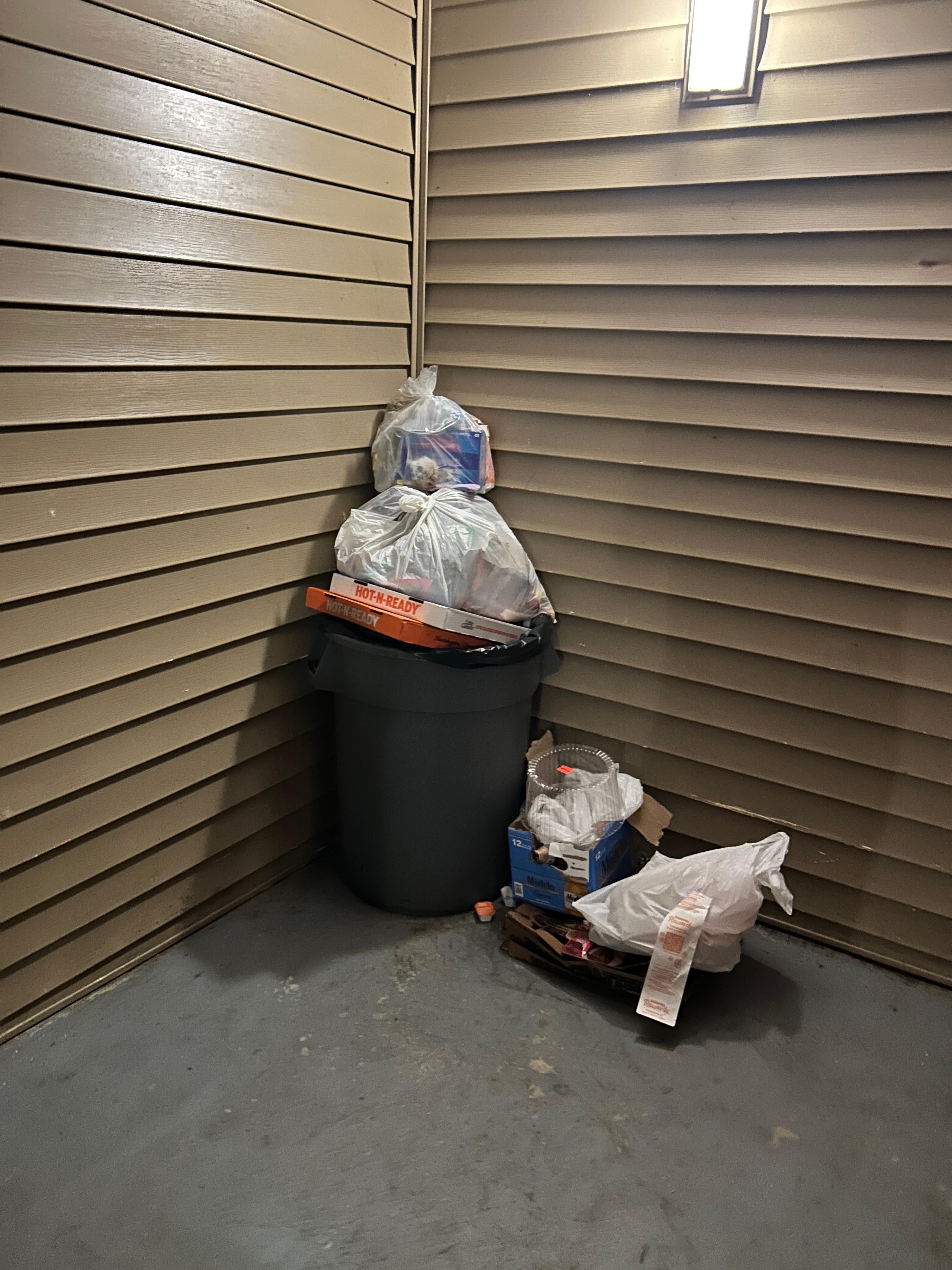 trash not emptied for days