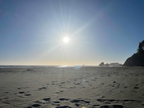 Soft sand, sweeping views at Moonstone Beach