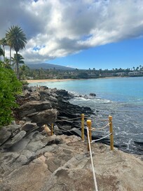 View by the paved walkway to the beach.
