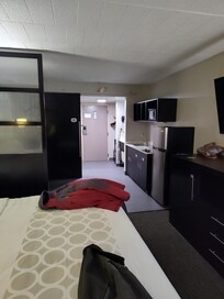 Looking out from the bedroom.