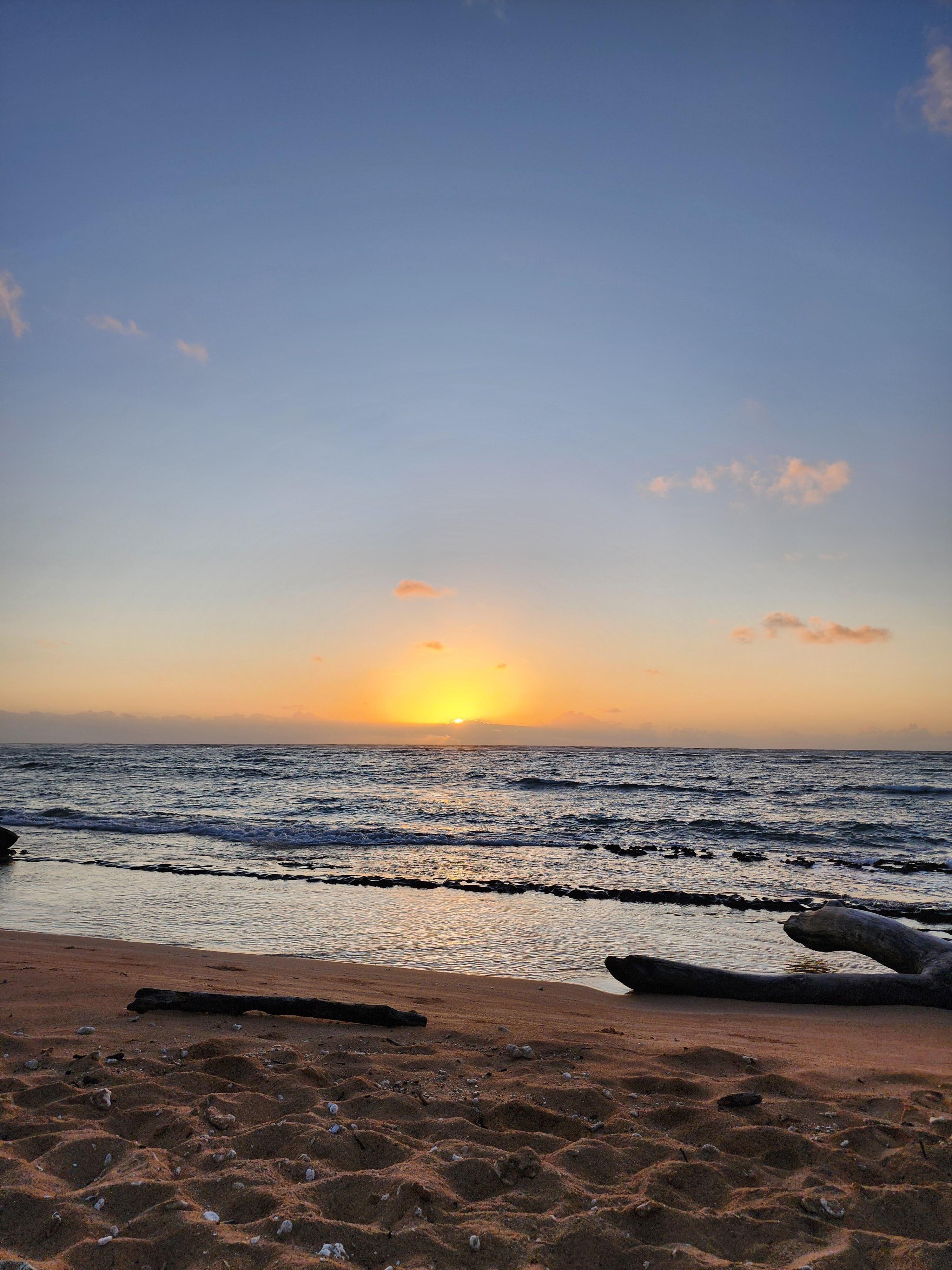 Sunrise at the property beach