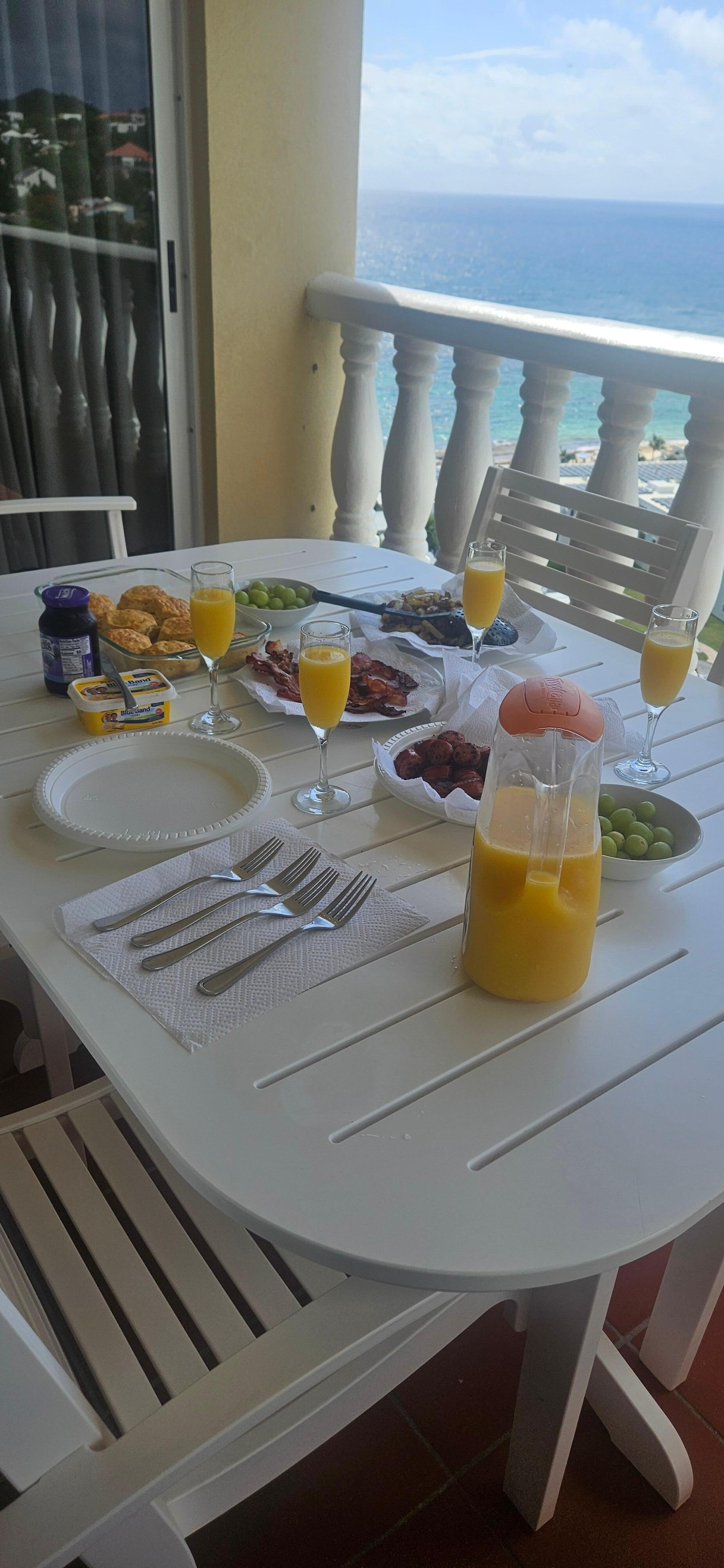 We made our own breakfast each morning, sat outside on the patio and enjoyed the view