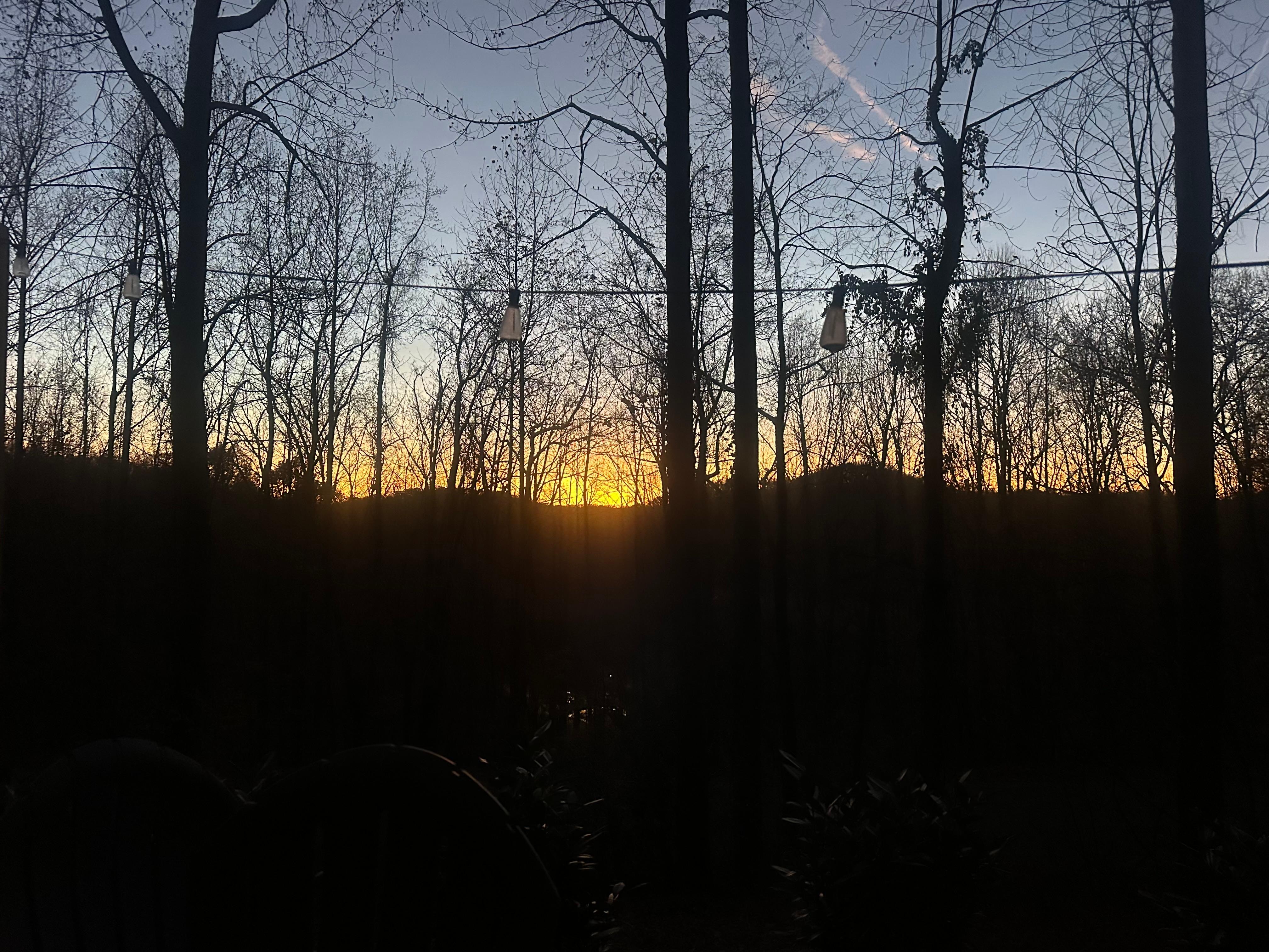 Sunset view from the front of the cabin