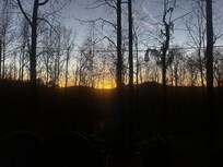 Sunset view from the front of the cabin