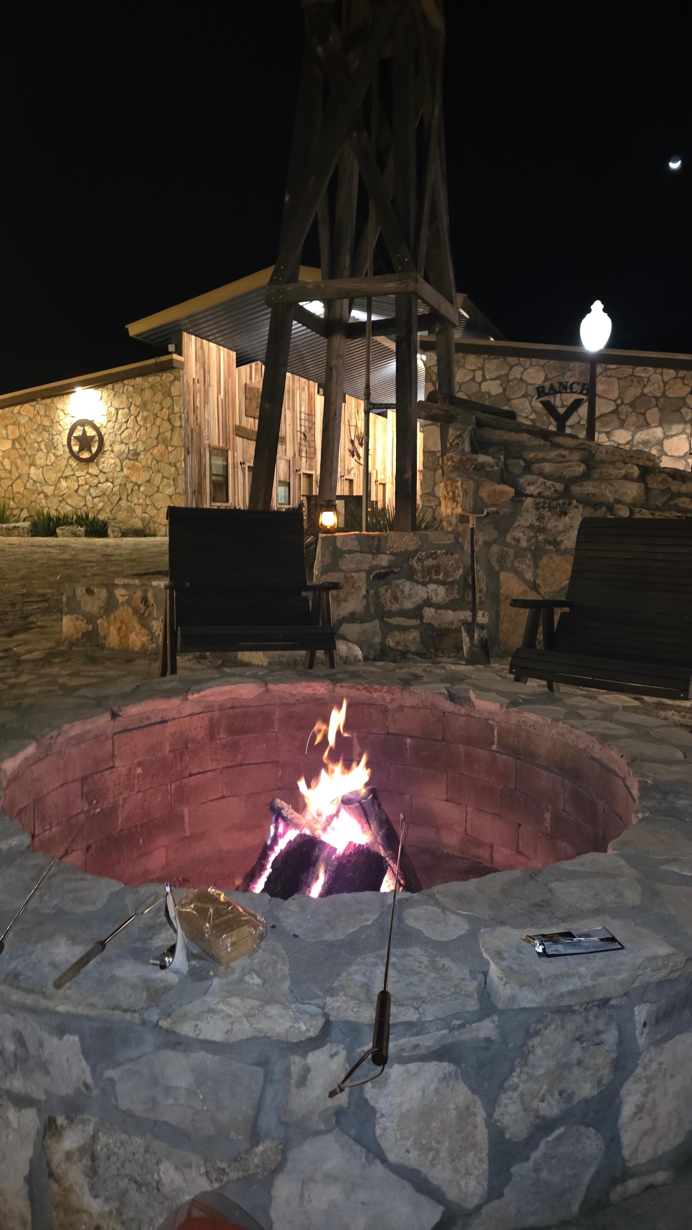 Fire pit with complimentary smores