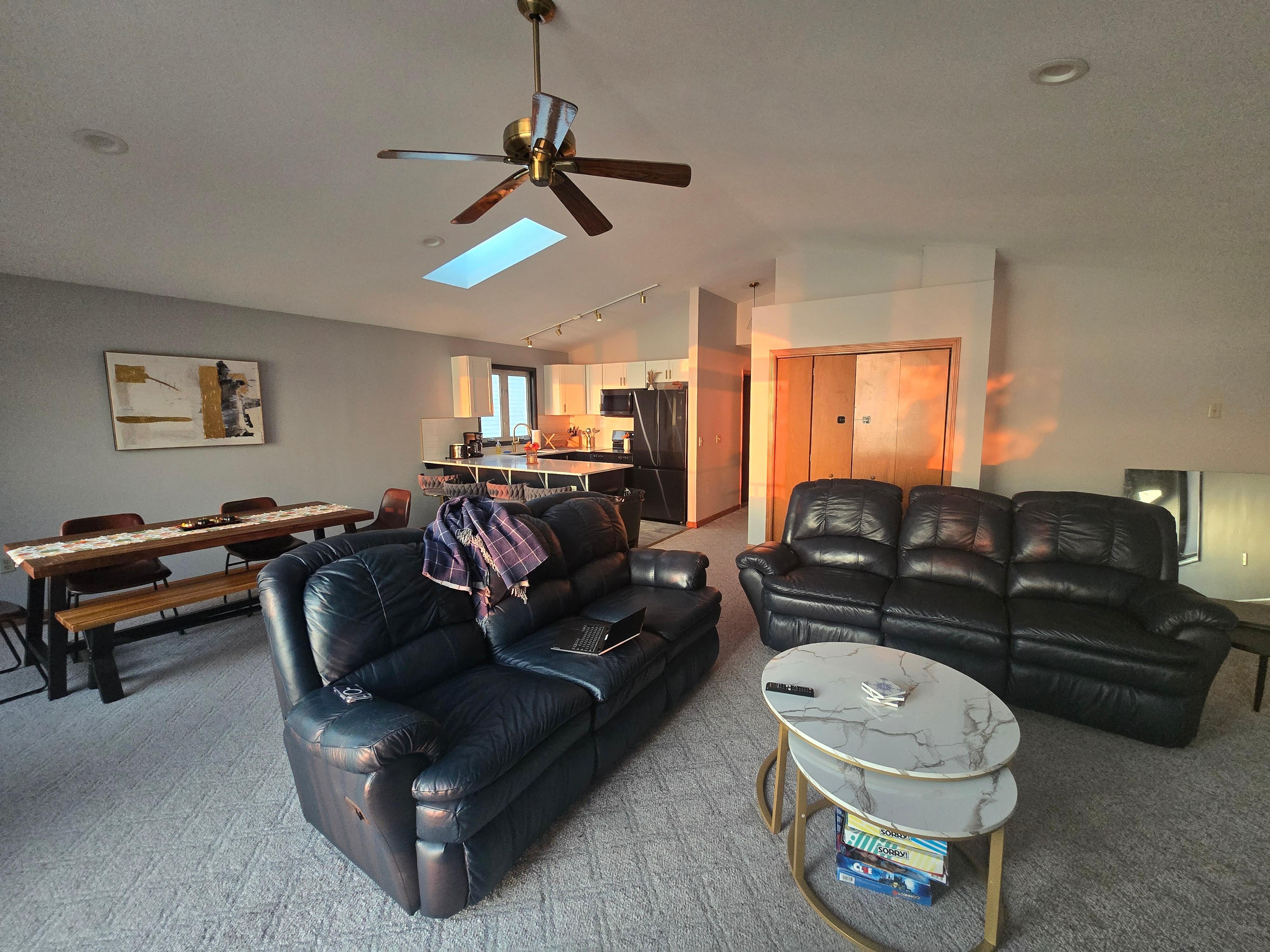 Upstairs living room / dining area & kitchen
