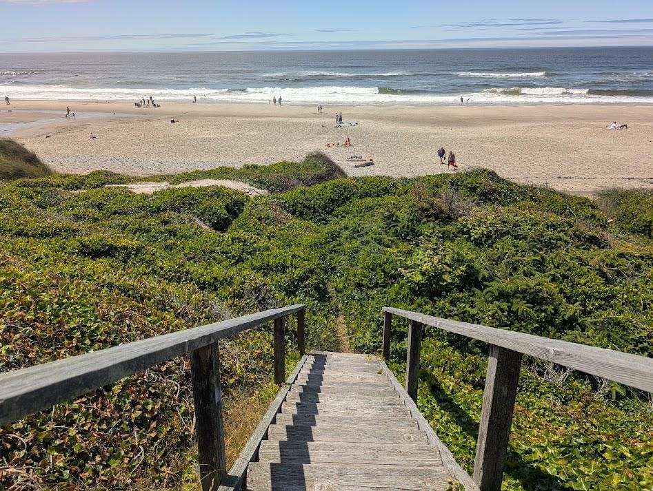 View from the property's stairs to the beach.