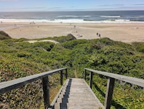 View from the property's stairs to the beach.