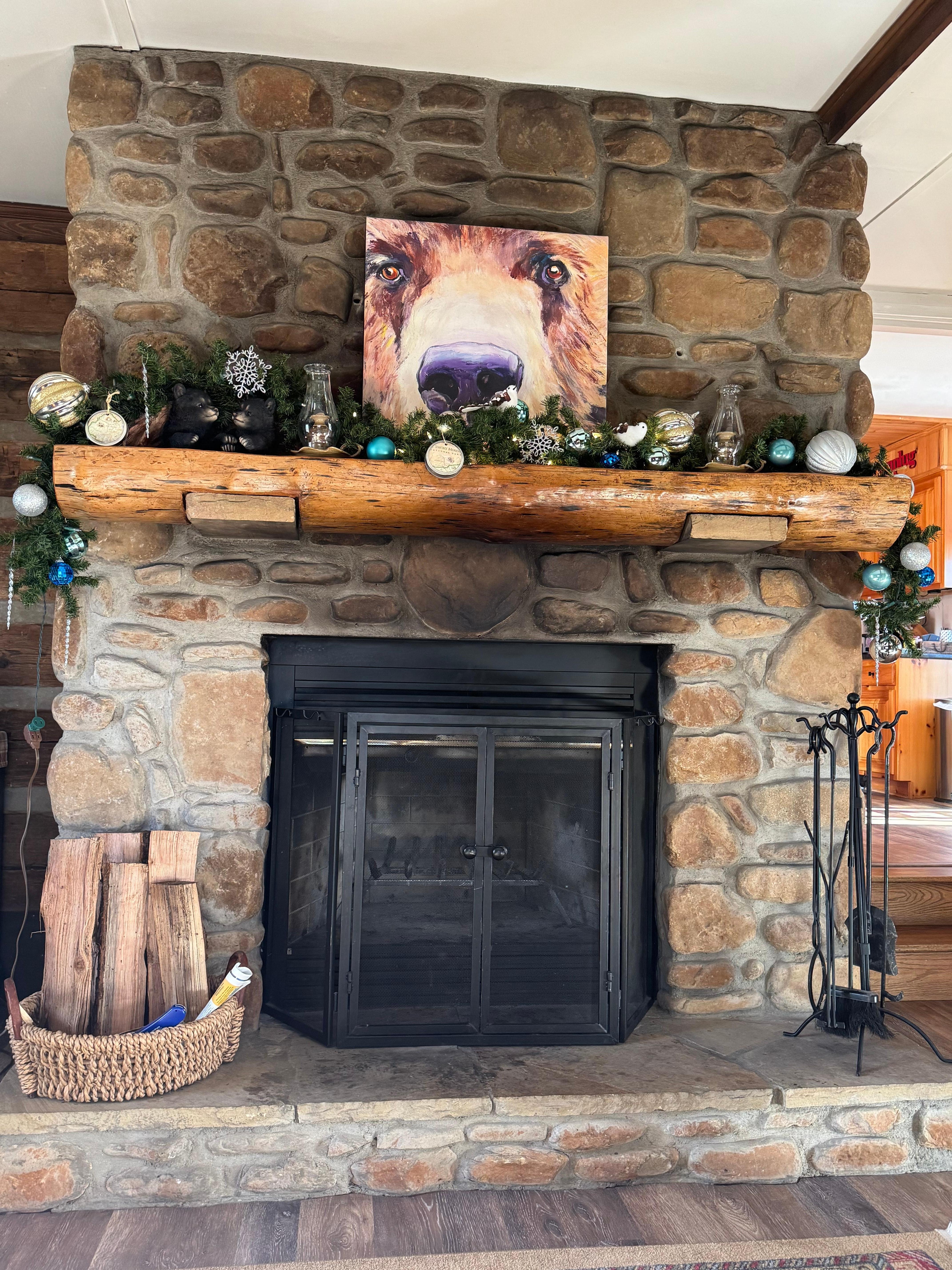 I’m in love with the decor, how about that bear picture!