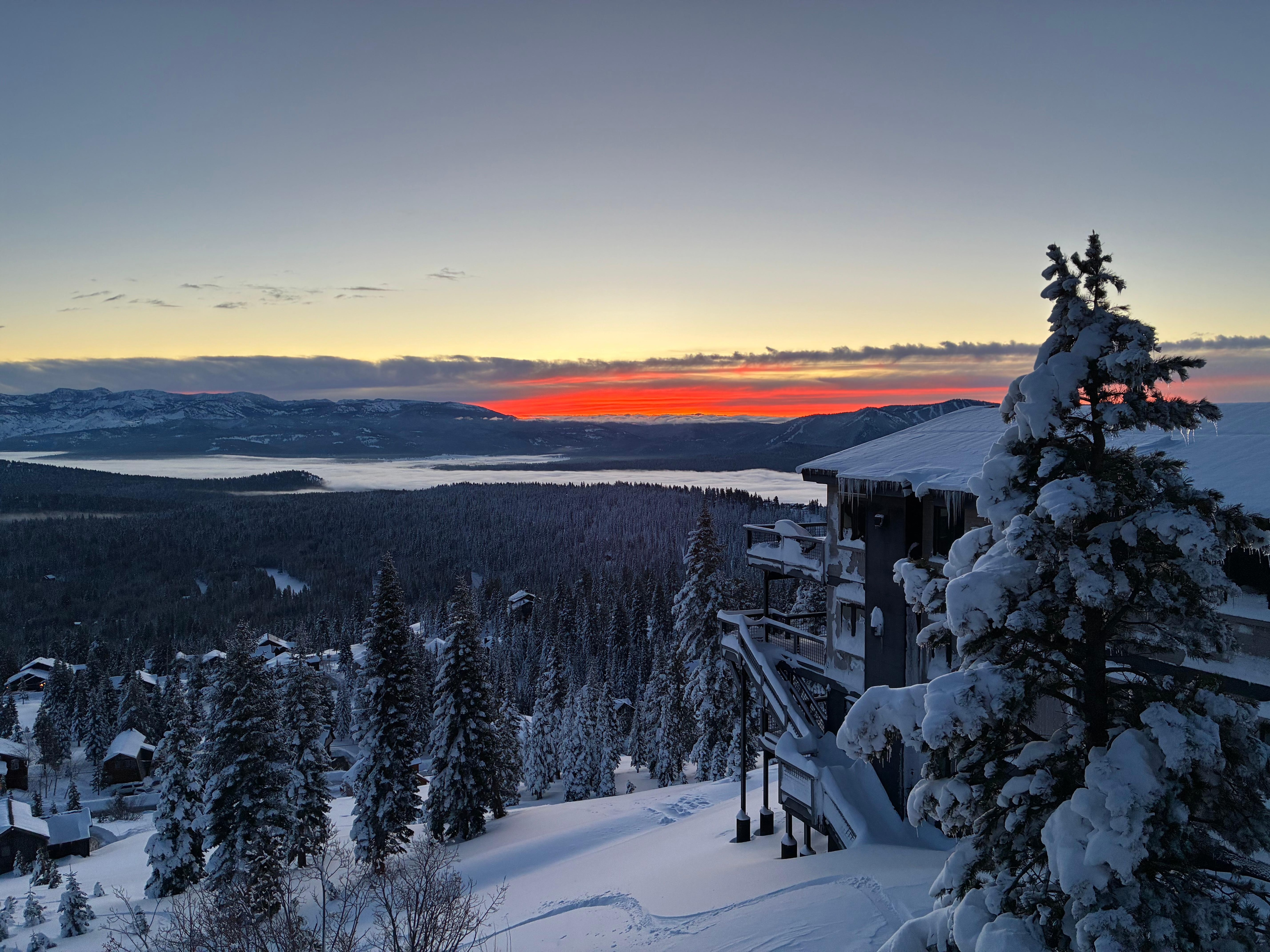 Cabin view of the sunrise.