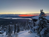 Cabin view of the sunrise.