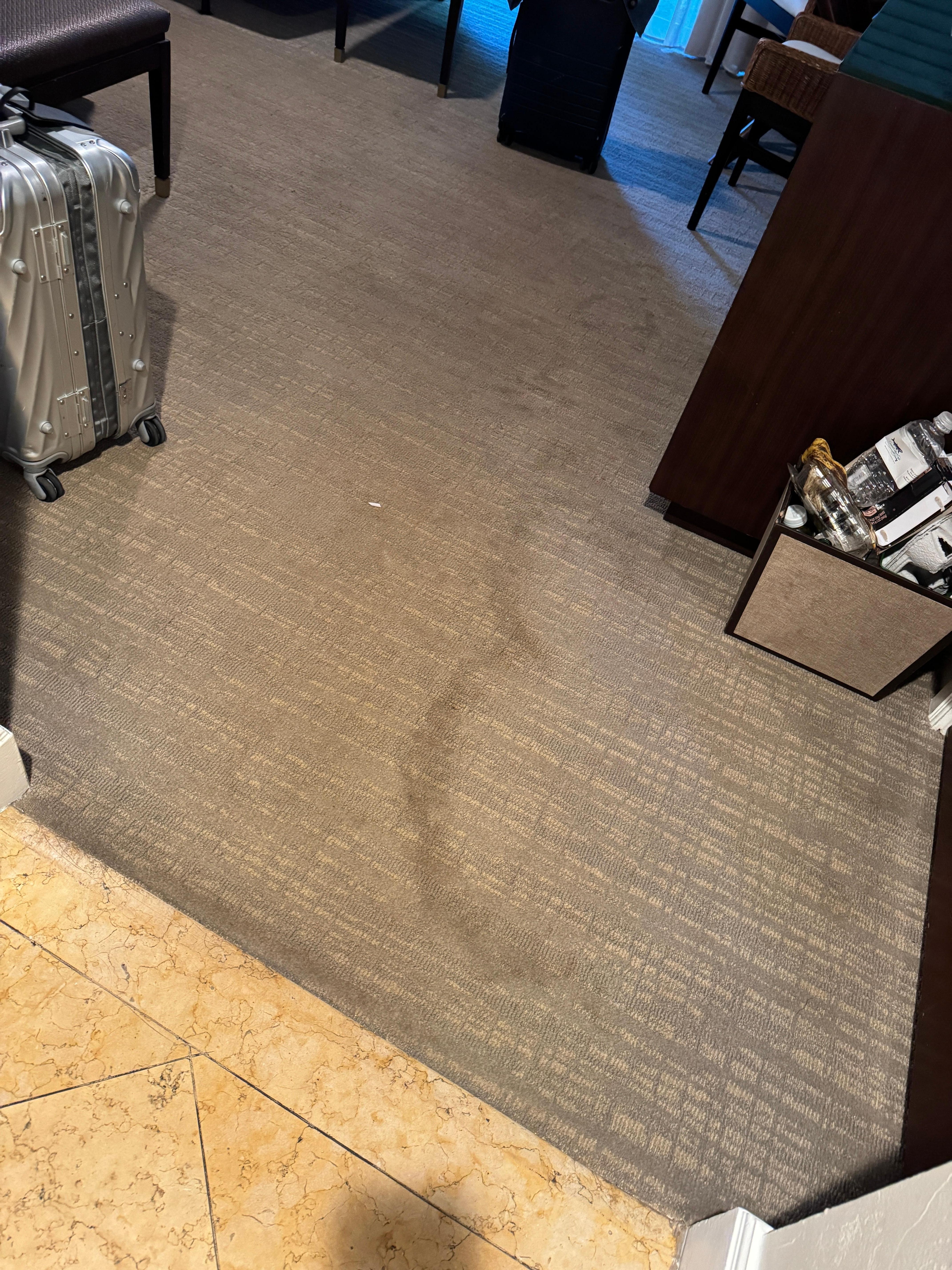 Stained carpet in our room