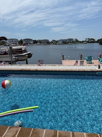 The pool and waterfront