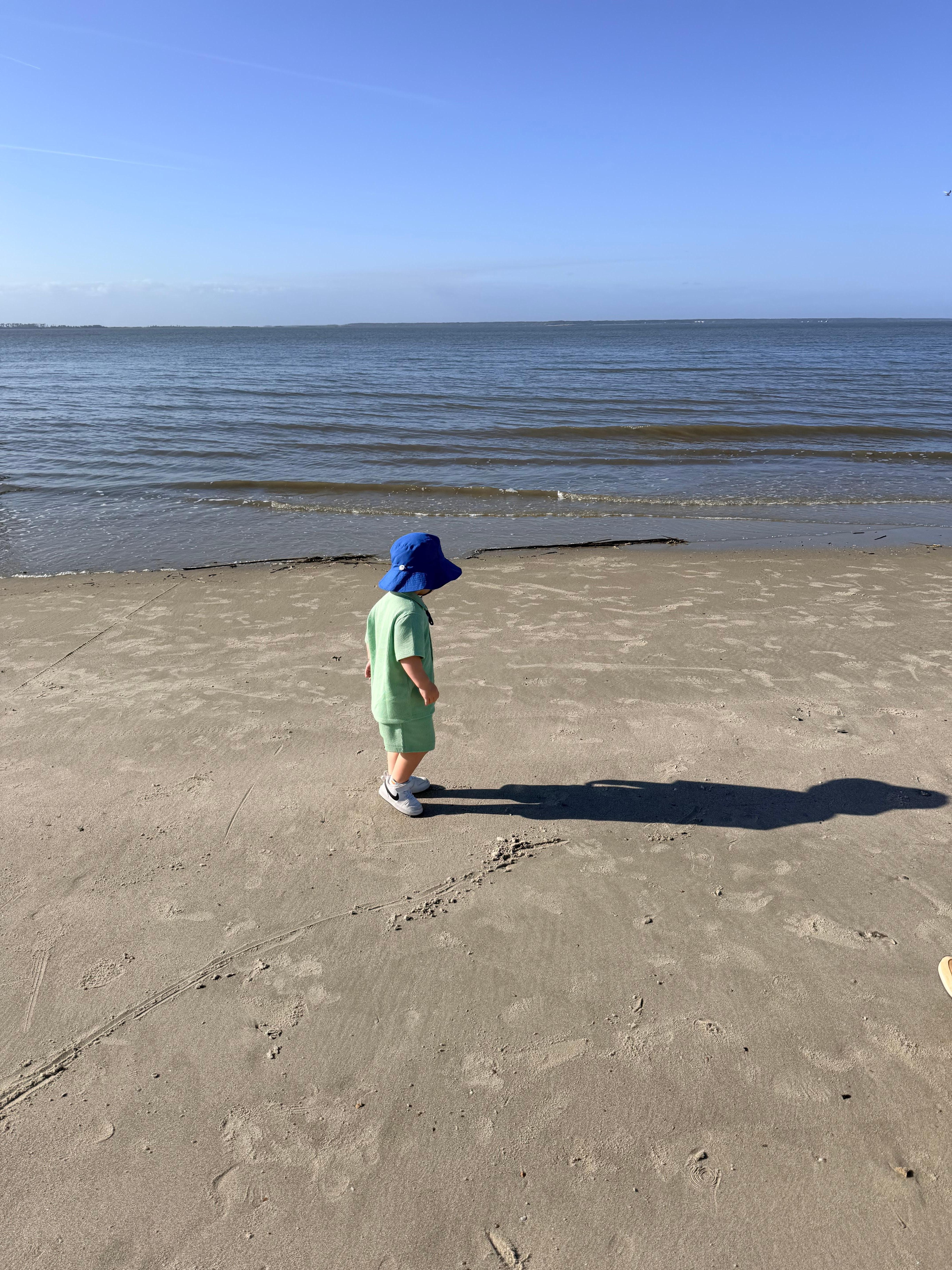 The beach is great for toddlers since it’s not in open waters. Waves are similar to a lake. 