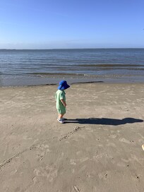 The beach is great for toddlers since it’s not in open waters. Waves are similar to a lake.