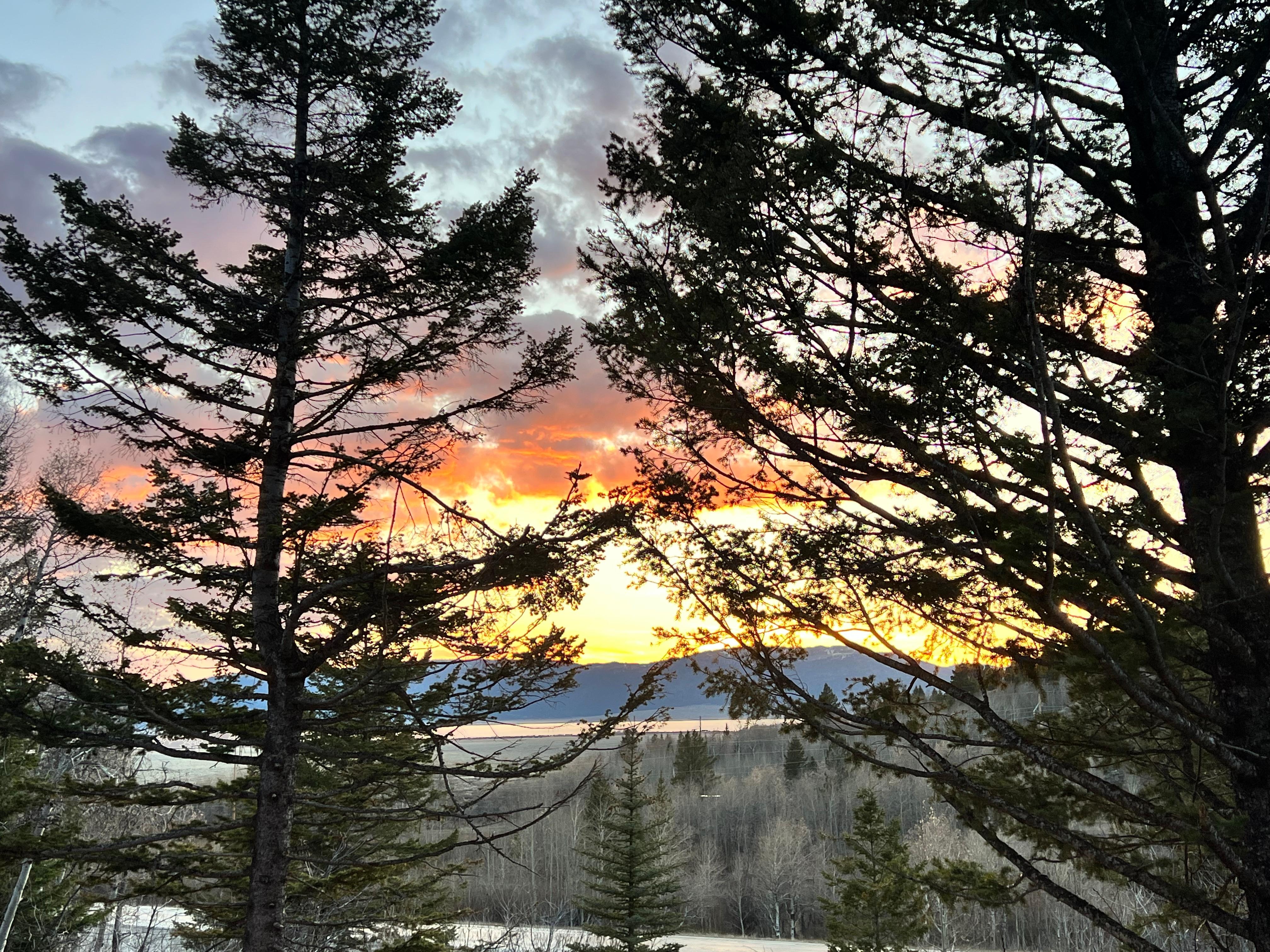 Sunset view from the porch. 