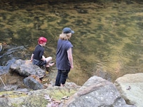Grandkids enjoying the stream.