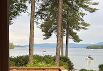 A picture of our boat between the trees