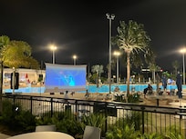 The pool at night